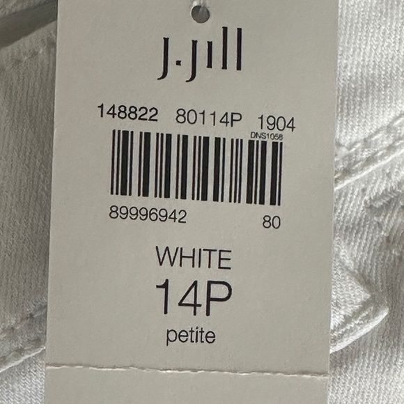 Brand New J. Jill Kick Flare White Jeans Size 14 Petite P Ankle length Raw Hem - Picture 7 of 8